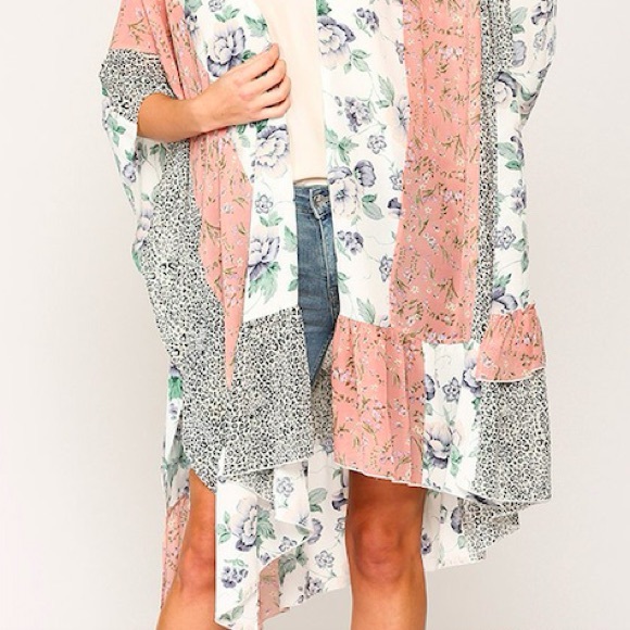 Boho Floral Patchwork Kimono - Picture 2 of 2